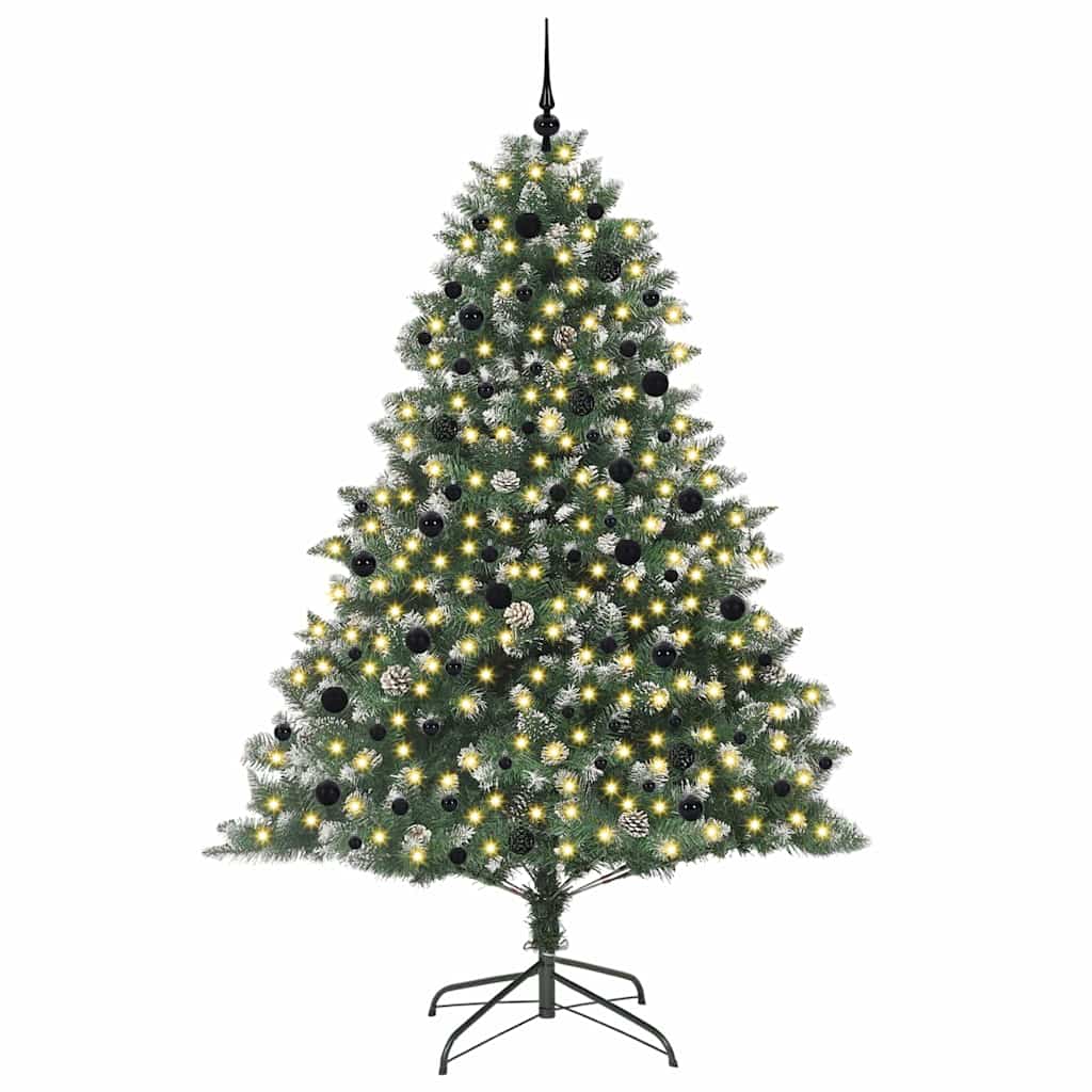 Albero di Natale artificiale Vidaxx con 300 LED verdi, 240 cm in PVC e plastica e acciaio