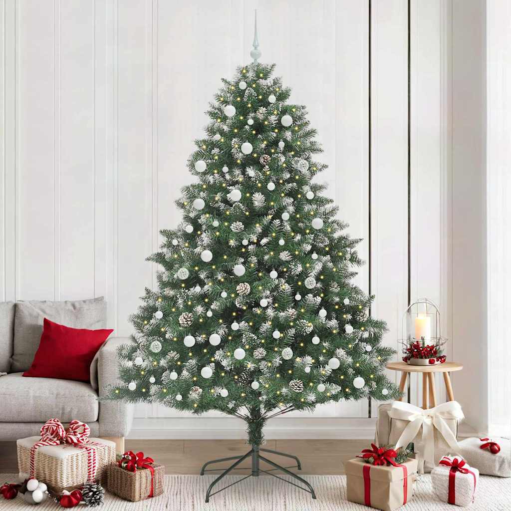 Albero di Natale artificiale Vidaxx con 300 LED verdi, 240 cm in PVC e plastica e acciaio