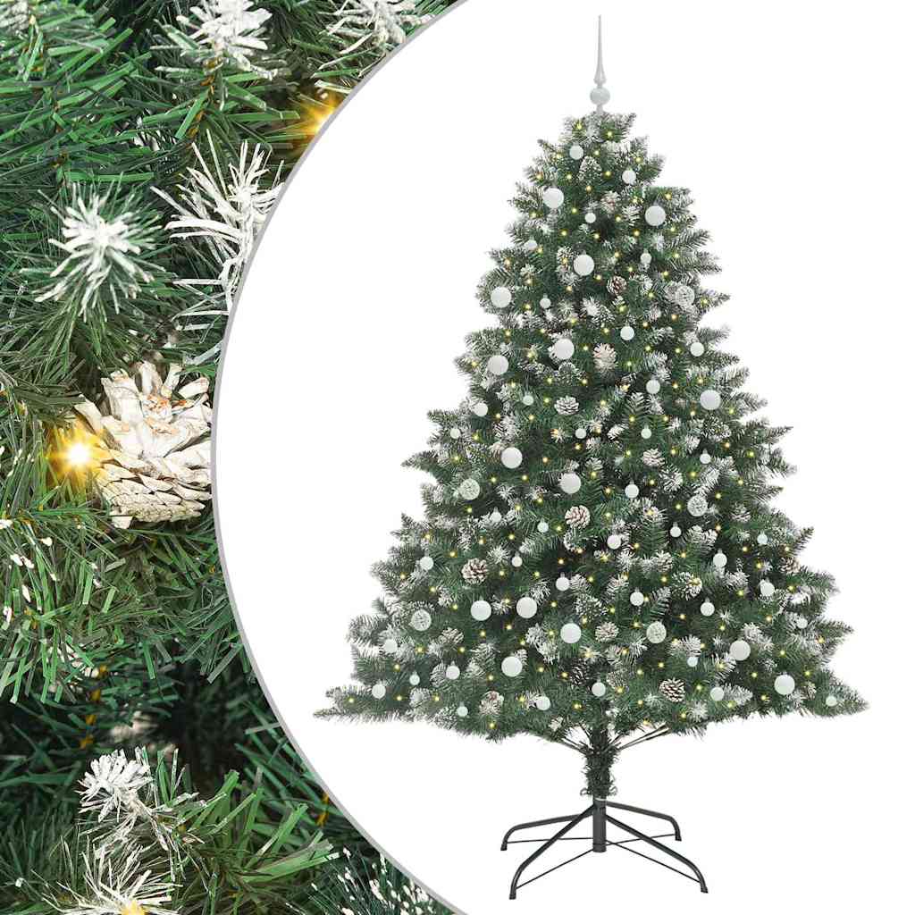Albero di Natale artificiale Vidaxx con 300 LED verdi, 240 cm in PVC e plastica e acciaio