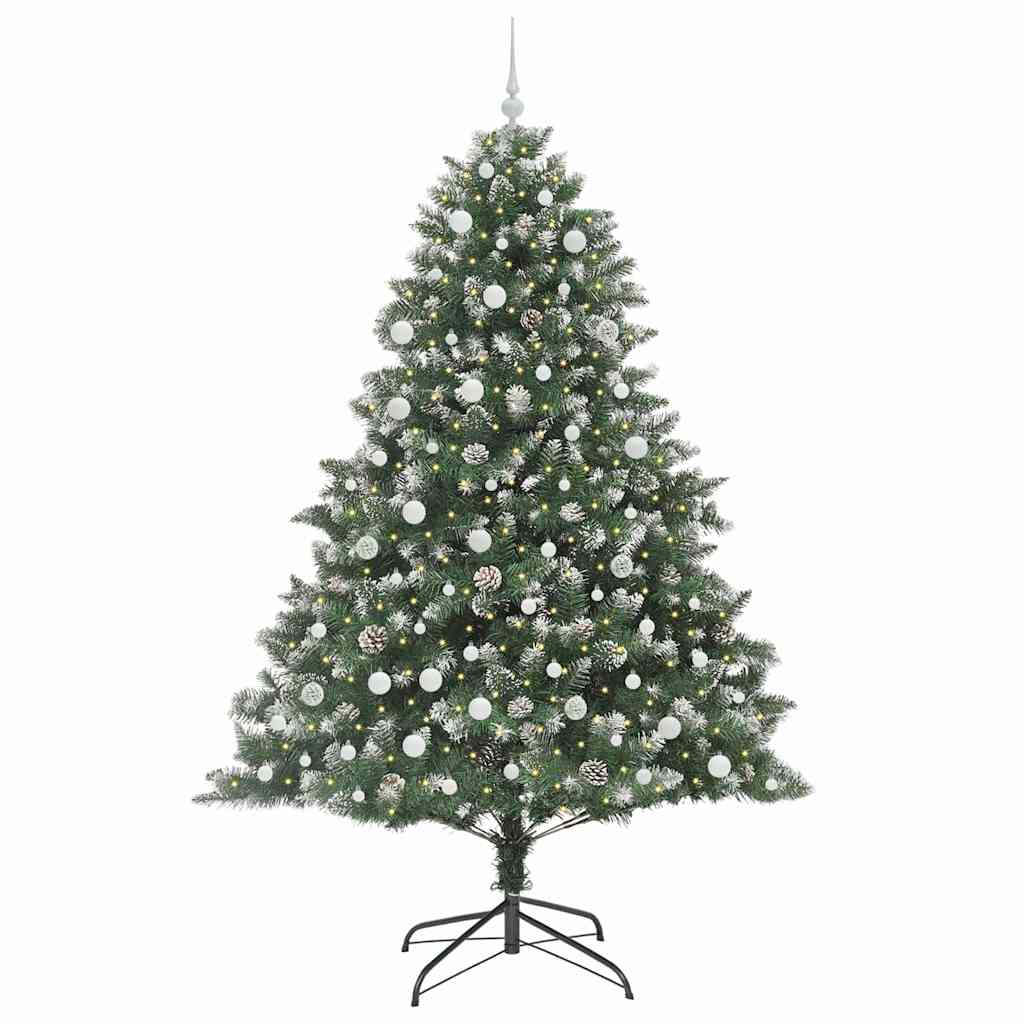 Albero di Natale artificiale Vidaxx con 300 LED verdi, 240 cm in PVC e plastica e acciaio
