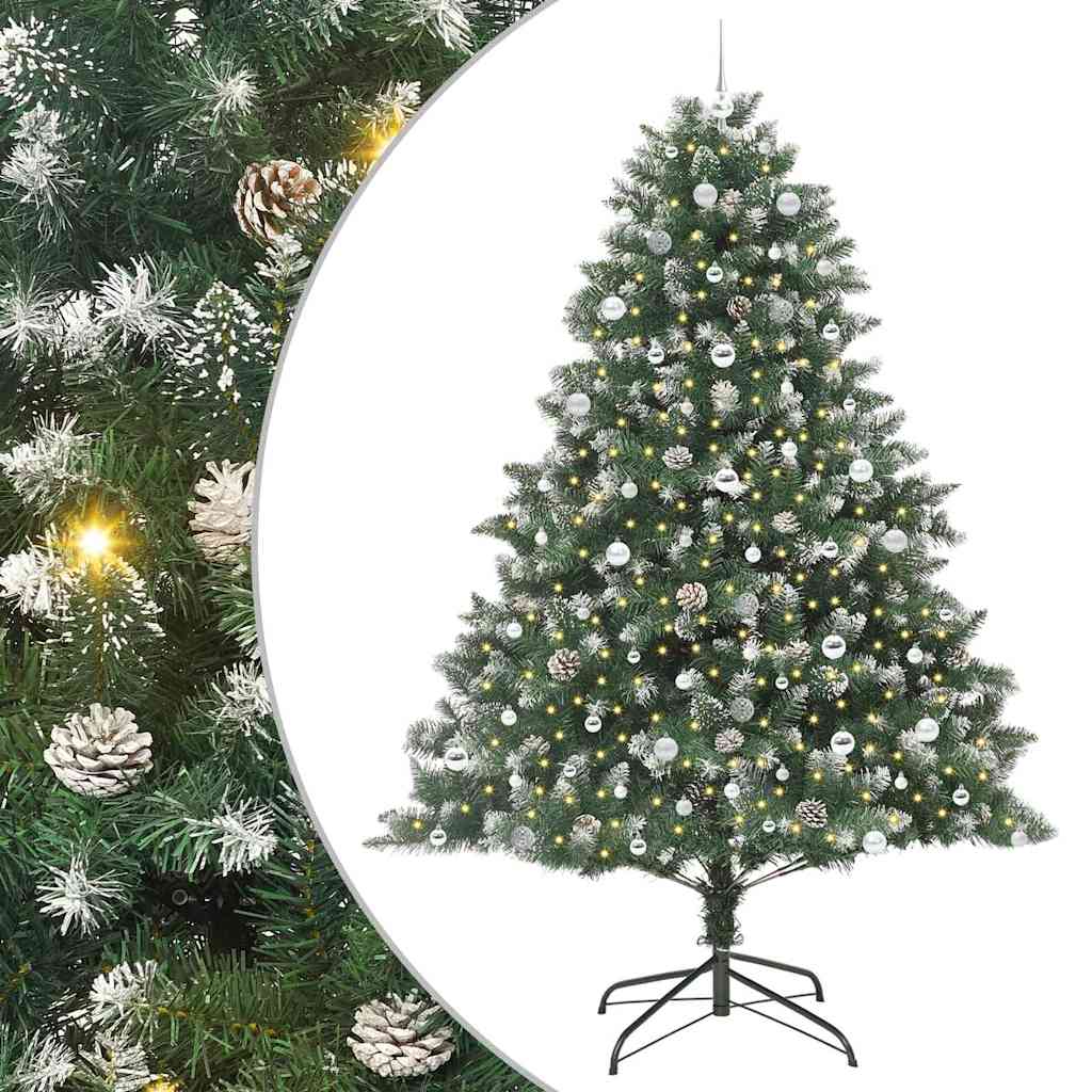 Albero di Natale artificiale Vidaxx con 300 LED verdi, 240 cm in PVC e plastica e acciaio