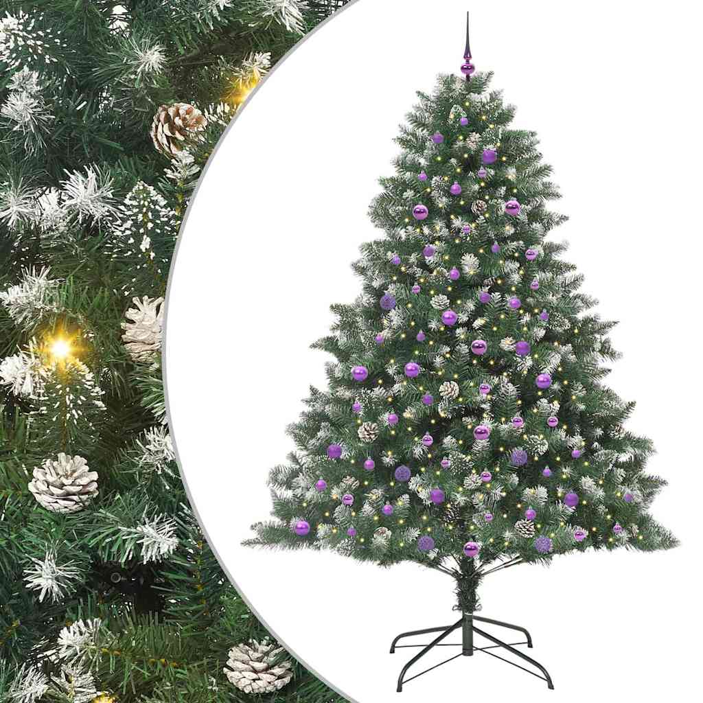 Albero di Natale artificiale Vidaxx con 300 LED verdi, 240 cm in PVC e plastica e acciaio