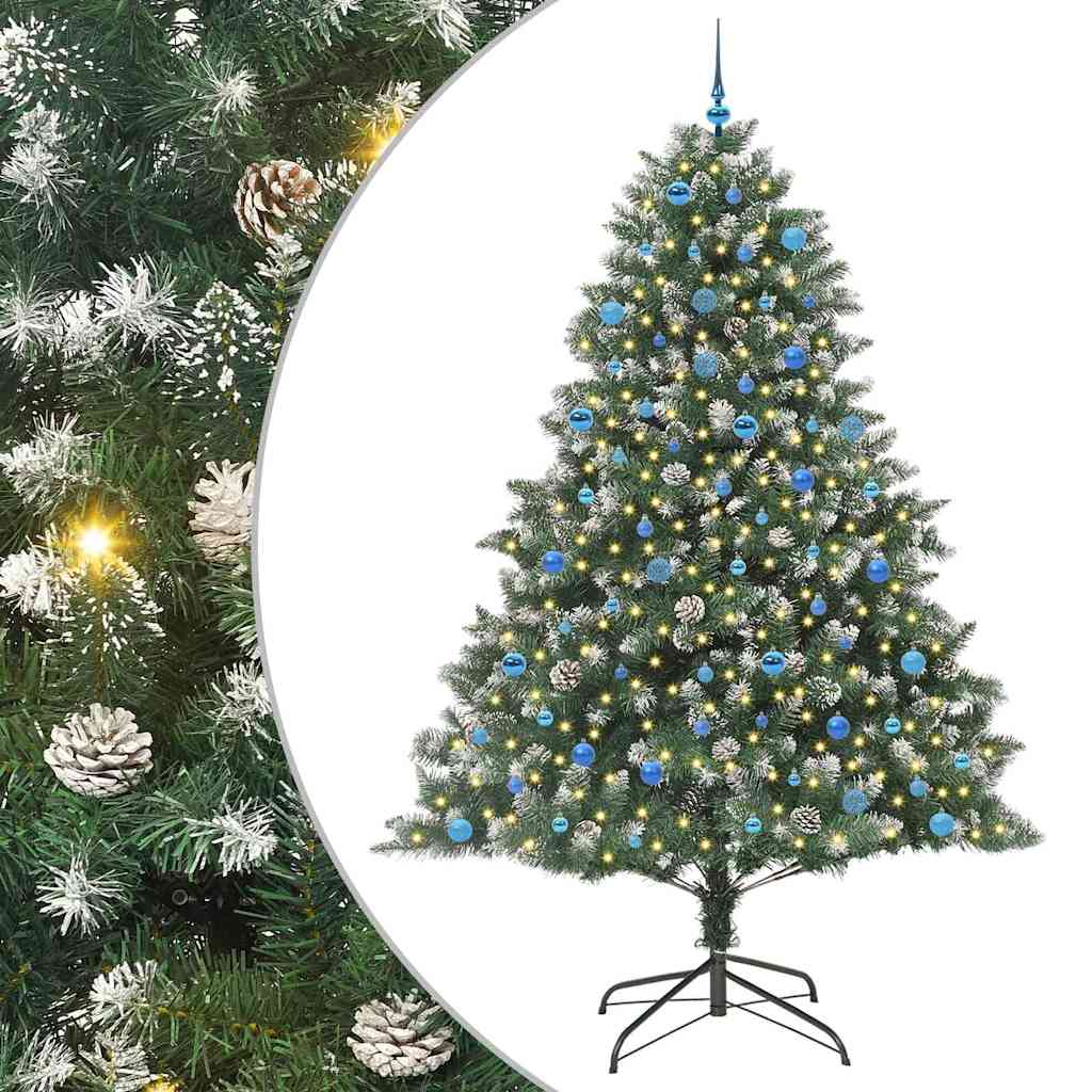 Albero di Natale artificiale Vidaxx con 300 LED verdi, 240 cm in PVC e plastica e acciaio