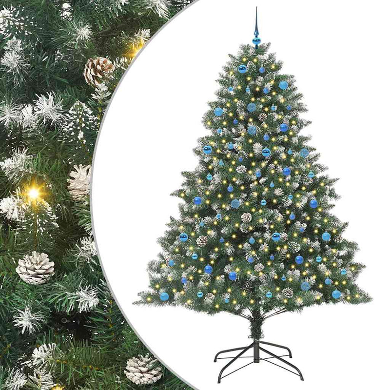 Albero di Natale artificiale Vidaxx con 300 LED verdi, 240 cm in PVC e plastica e acciaio