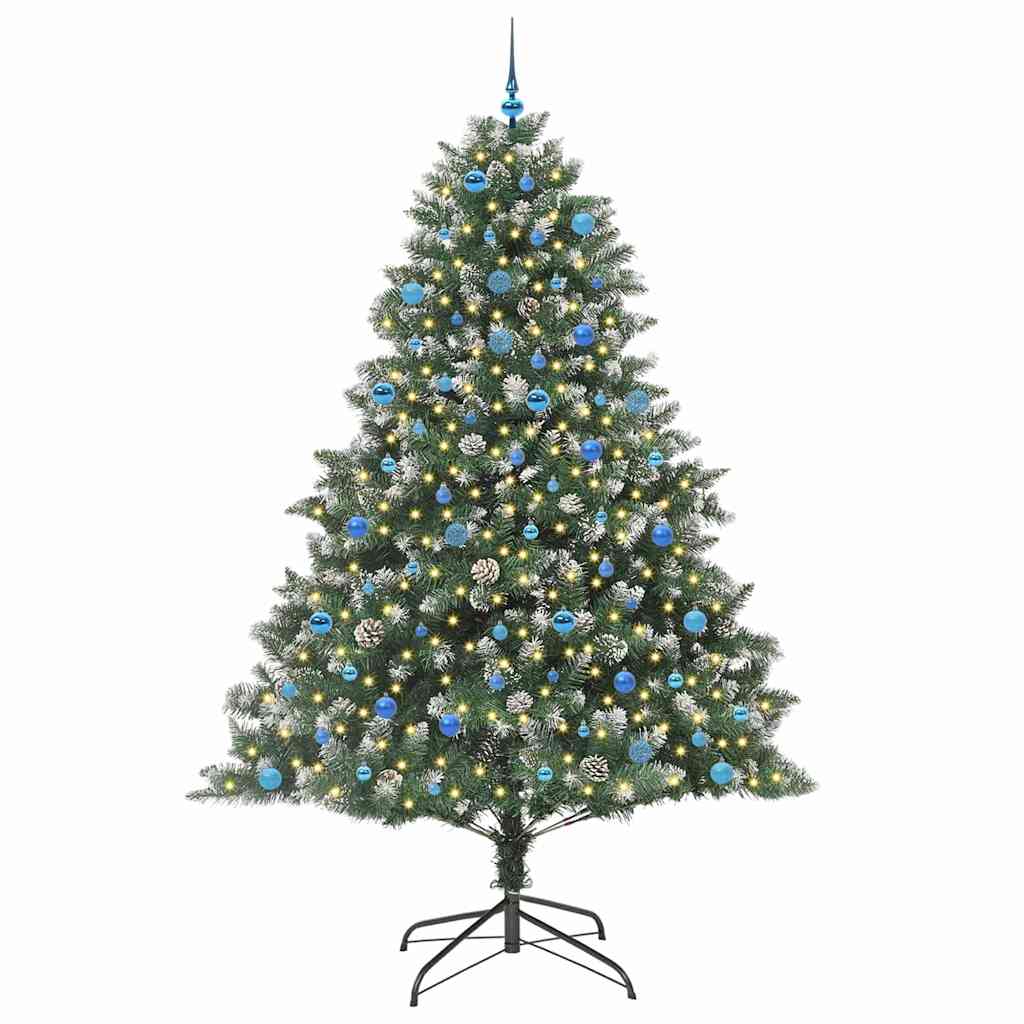 Albero di Natale artificiale Vidaxx con 300 LED verdi, 240 cm in PVC e plastica e acciaio