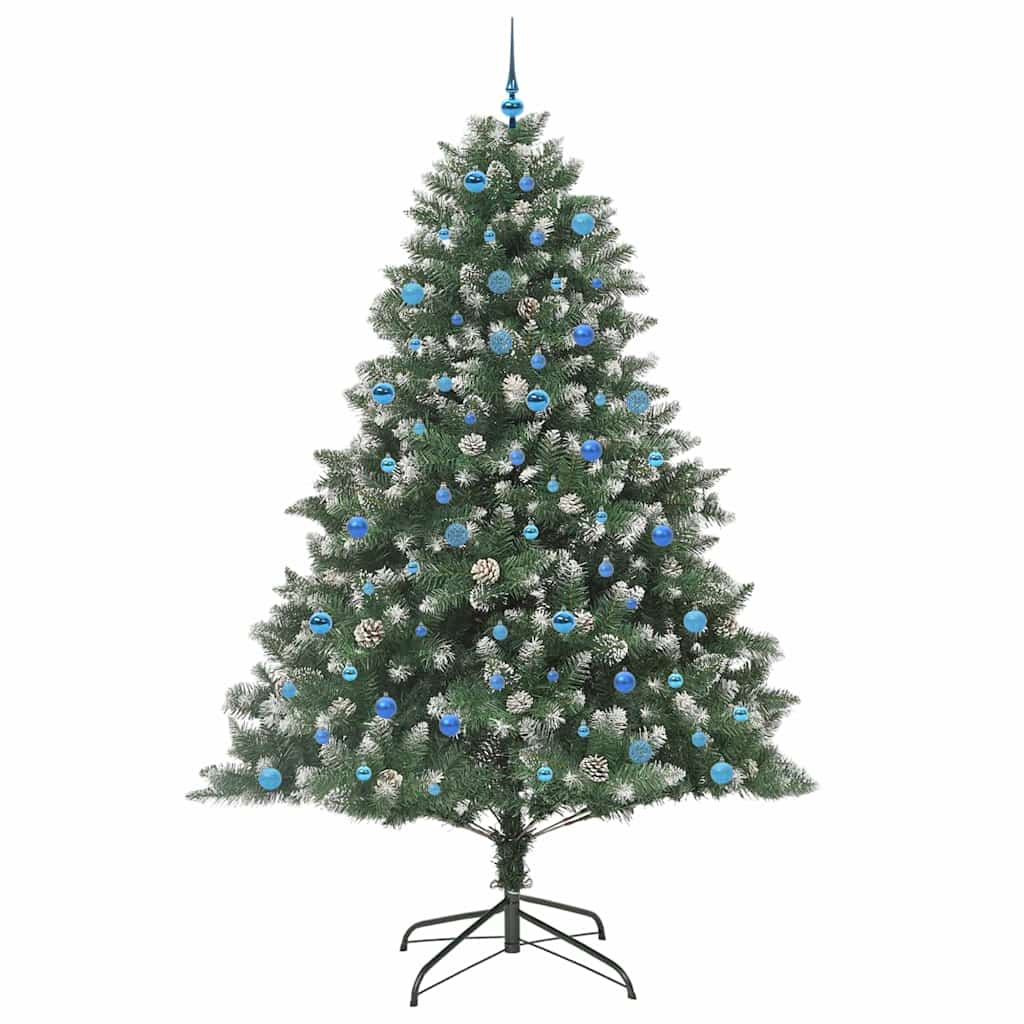 Albero di Natale artificiale Vidaxx con 300 LED verdi, 240 cm in PVC e plastica e acciaio