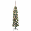 Vidaxx árbol de Navidad artificial delgado con 150 LED verde y blanco 120 cm