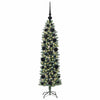 Vidaxx albero di Natale artificiale sottile con 150 LED verdi e bianchi 120 cm