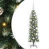 Vidaxl kunstmatige slanke kerstboom met 150 led groen en wit 120 cm