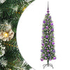 Vidaxl kunstmatige slanke kerstboom met 150 led groen en wit 120 cm