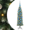 Vidaxl kunstmatige slanke kerstboom met 150 led groen en wit 120 cm