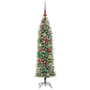 Vidaxx albero di Natale artificiale sottile con 150 LED verdi e bianchi 120 cm