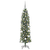 VidaXL albero di Natale artificiale sottile con 150 LED verdi e bianchi 150 cm
