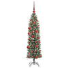 VidaXL albero di Natale artificiale sottile con 150 LED verdi e bianchi 150 cm