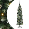VidaXL albero di Natale artificiale sottile con 150 LED verdi e bianchi 150 cm