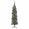 VidaXL albero di Natale artificiale sottile con 150 LED verdi e bianchi 150 cm