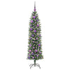 VidaXL albero di Natale artificiale sottile con 150 LED verdi e bianchi 150 cm