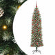 Vidaxx árbol de Navidad artificial delgado con 300 LED verde y blanco 180 cm