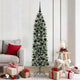 Vidaxx árbol de Navidad artificial delgado con 300 LED verde y blanco 180 cm