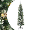Vidaxl kunstmatige slanke kerstboom met 300 led groen en wit 180 cm