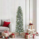 Vidaxx árbol de Navidad artificial delgado con 300 LED verde y blanco 180 cm