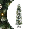Vidaxl kunstmatige slanke kerstboom met 300 led groen en wit 180 cm