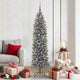 Vidaxx árbol de Navidad artificial delgado con 300 LED verde y blanco 180 cm