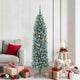 Vidaxx árbol de Navidad artificial delgado con 300 LED verde y blanco 180 cm