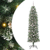 Vidaxx árbol de Navidad artificial delgado con 300 LED verde y blanco 210 cm