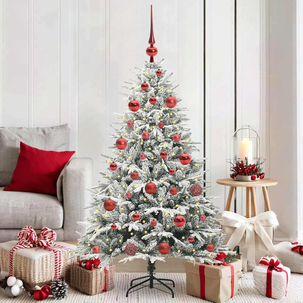 VidaXL árbol de Navidad artificial preiluminado con juego de bolas verde 150 cm