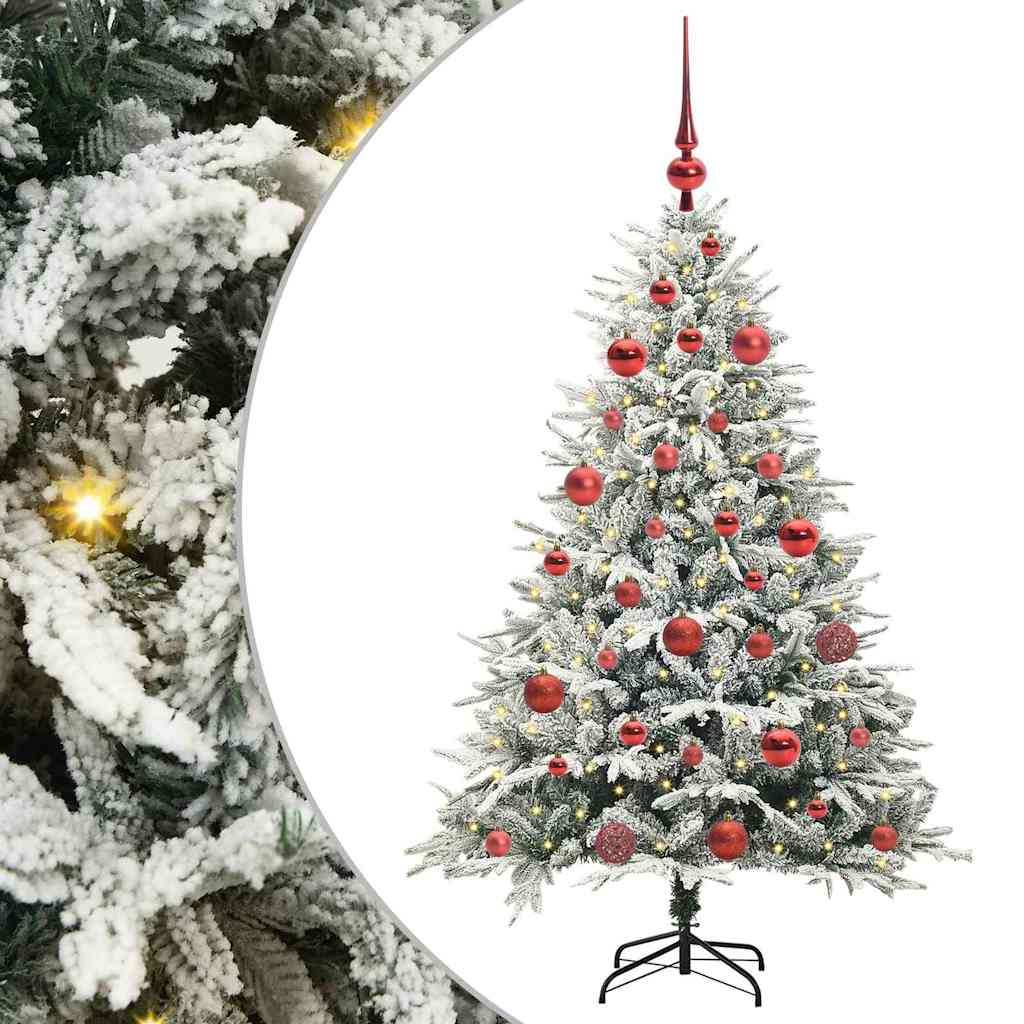 VidaXL árbol de Navidad artificial preiluminado con juego de bolas verde 150 cm