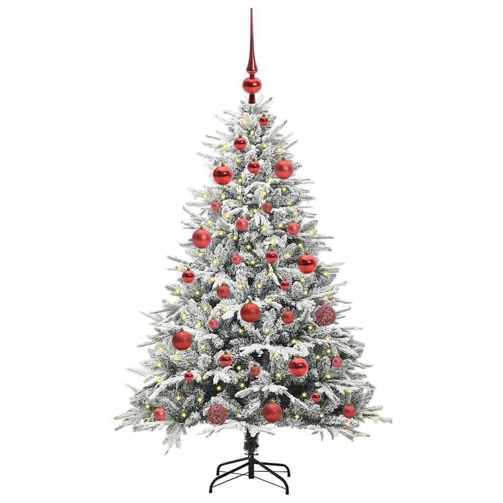 VidaXL árbol de Navidad artificial preiluminado con juego de bolas verde 150 cm