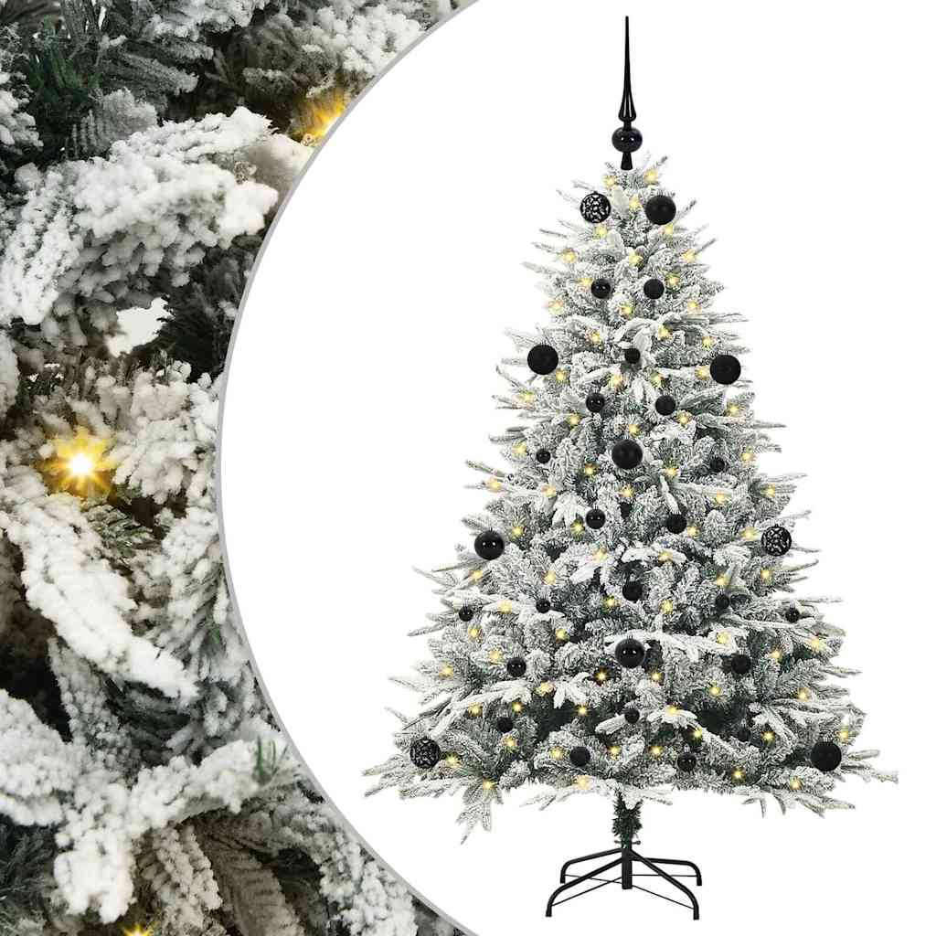 VidaXL albero di Natale artificiale preilluminato con set di palline verdi 150 cm