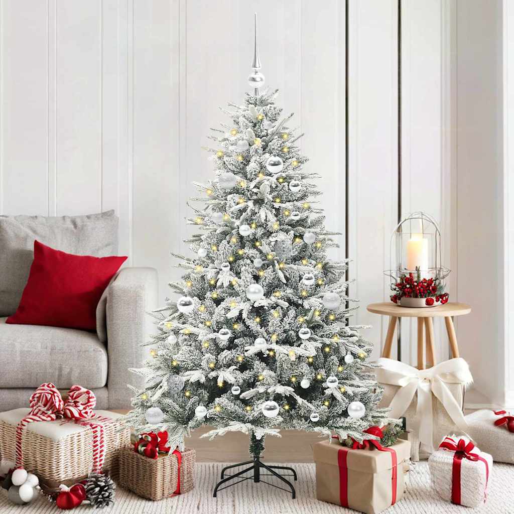 Vidaxl artificial pre-lit kerstboom met ballenset groen 150 cm