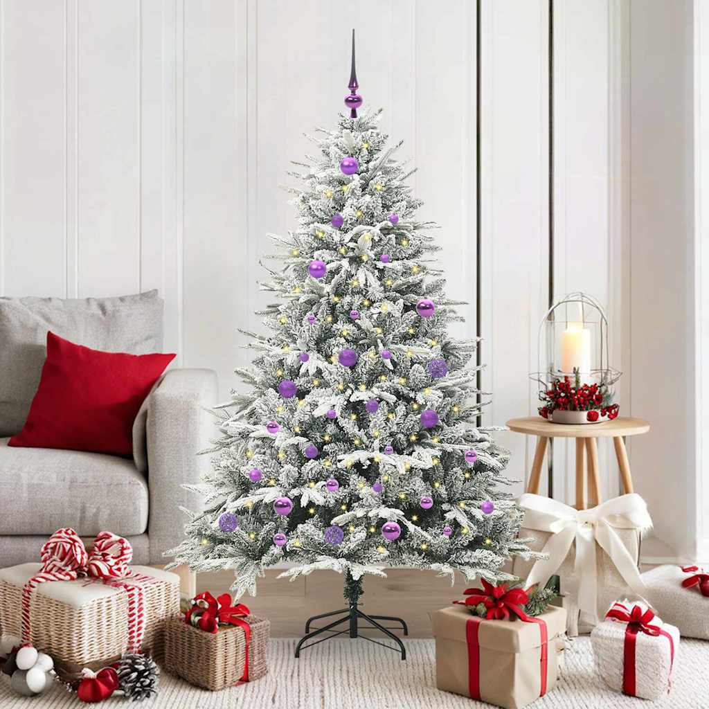 VidaXL árbol de Navidad artificial preiluminado con juego de bolas verde 150 cm
