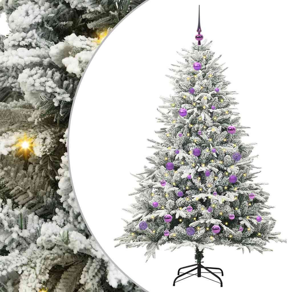 VidaXL árbol de Navidad artificial preiluminado con juego de bolas verde 150 cm