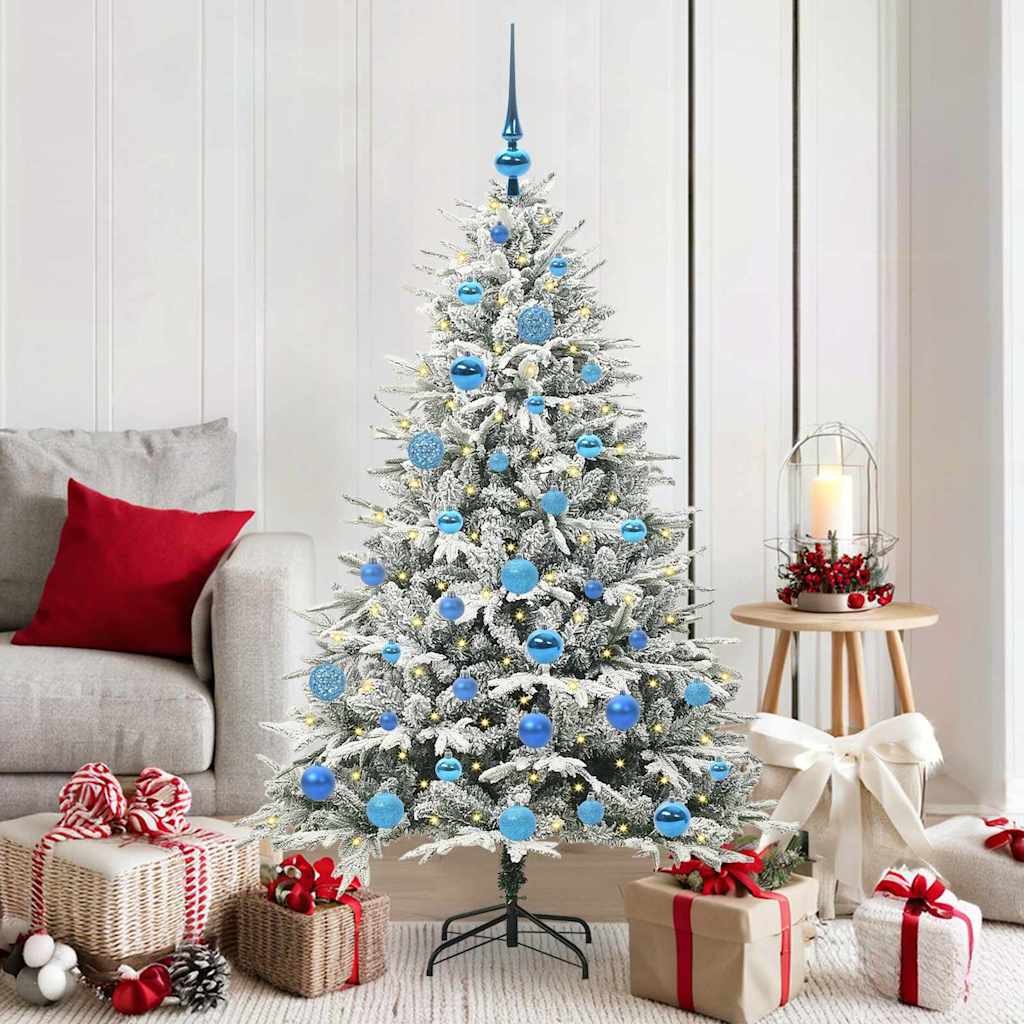 VidaXL árbol de Navidad artificial preiluminado con juego de bolas verde 150 cm