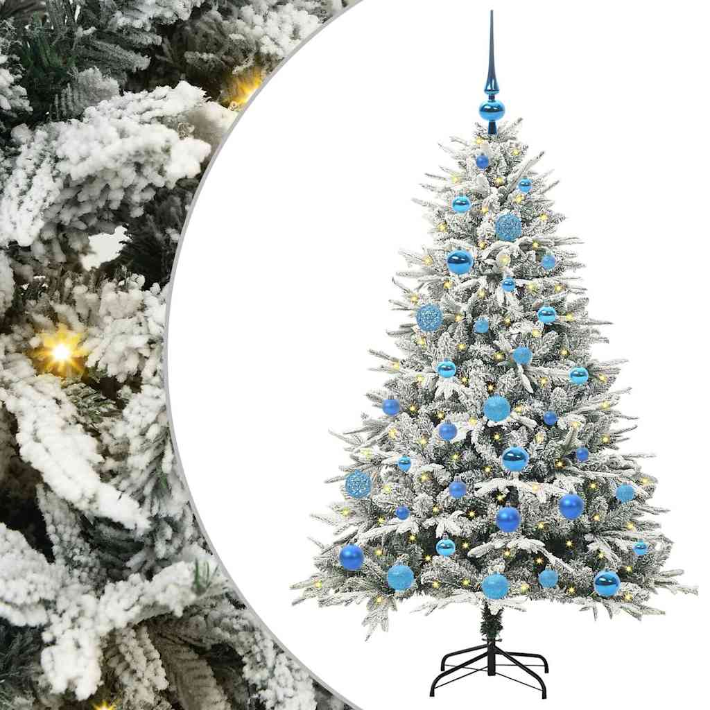 VidaXL árbol de Navidad artificial preiluminado con juego de bolas verde 150 cm