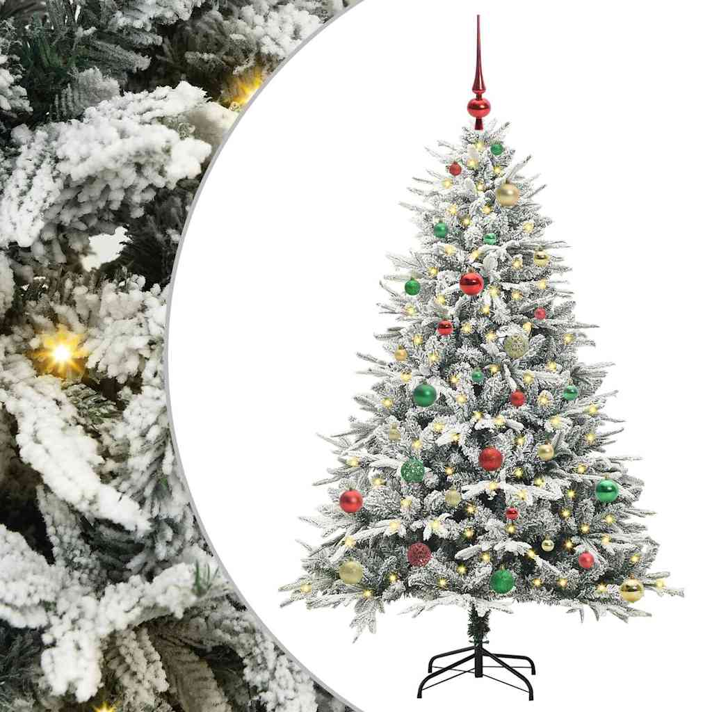 Vidaxl artificial pre-lit kerstboom met ballenset groen 150 cm