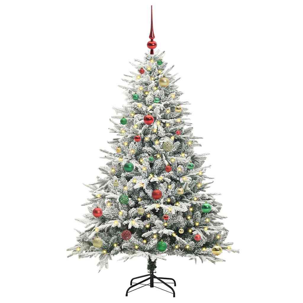 Vidaxl artificial pre-lit kerstboom met ballenset groen 150 cm