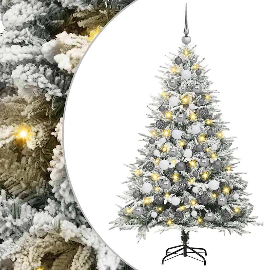 VidaXL albero di Natale artificiale preilluminato con palline verdi 180 cm