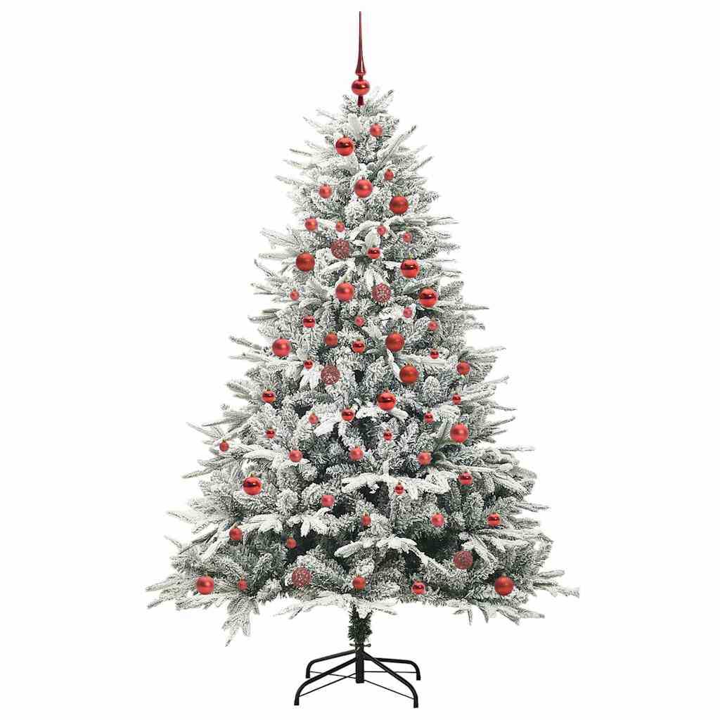 VidaXL albero di Natale artificiale preilluminato con palline verdi 180 cm