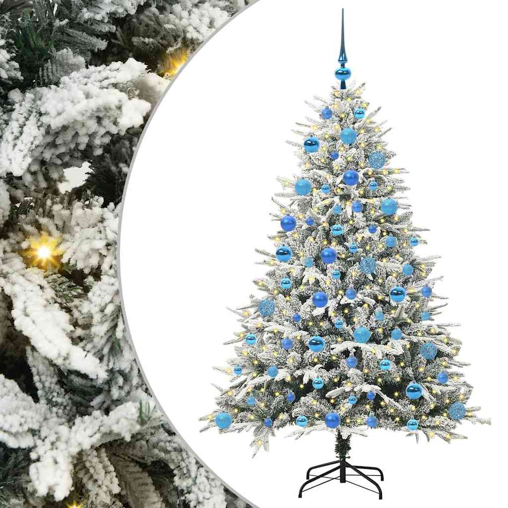 VidaXL albero di Natale artificiale preilluminato con palline verdi 180 cm
