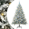 VidaXL albero di Natale artificiale preilluminato con palline verdi 210 cm