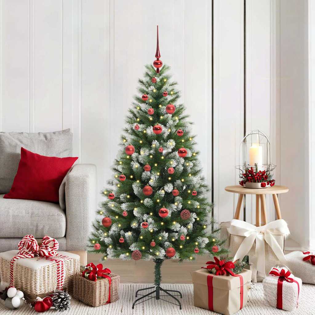 Vidaxl árbol de Navidad artificial abatible con nieve cubierto 150 cm