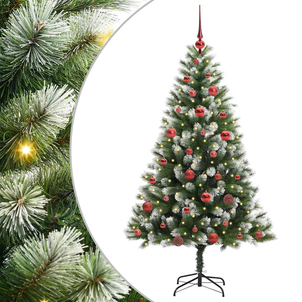 Vidaxl árbol de Navidad artificial abatible con nieve cubierto 150 cm