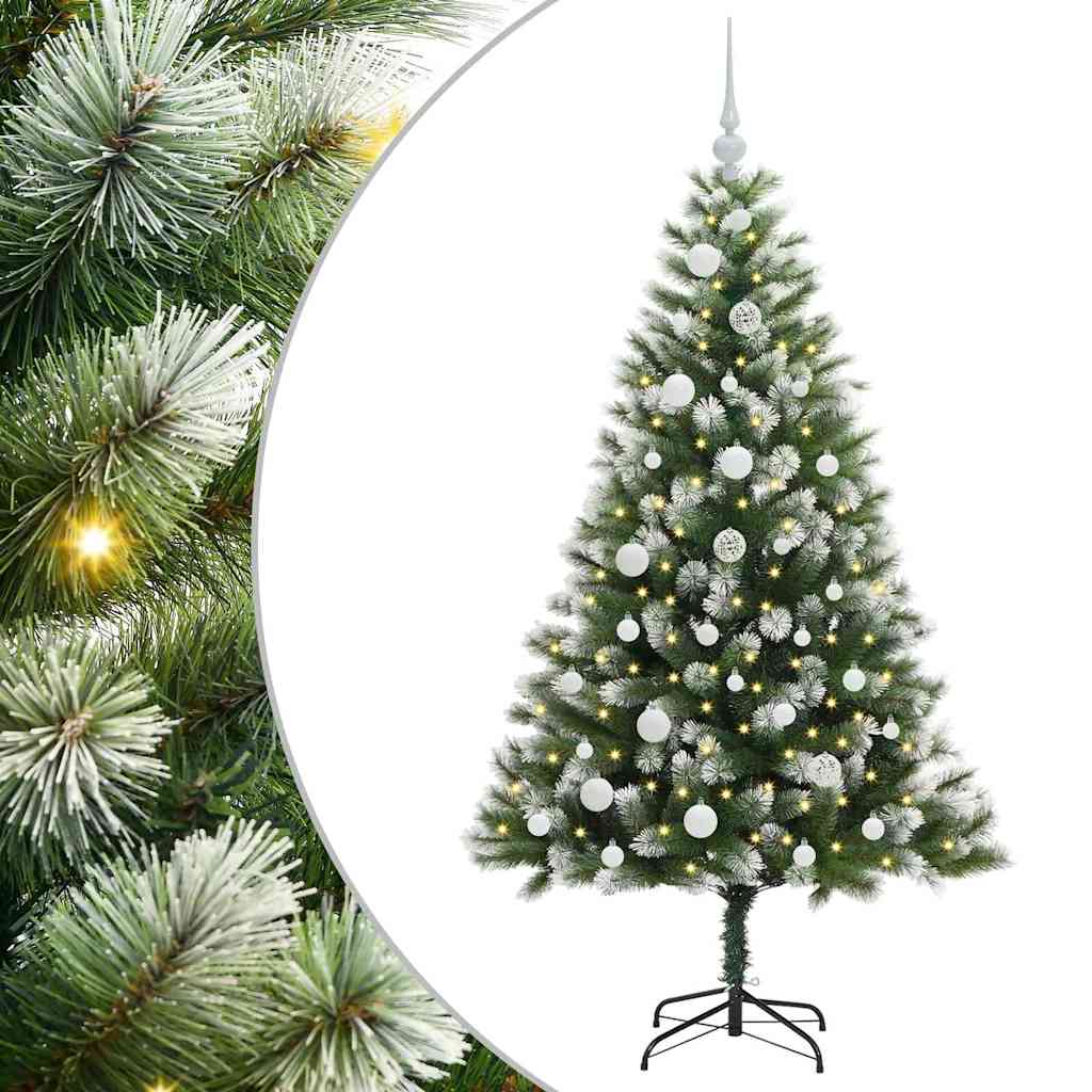 Vidaxl árbol de Navidad artificial abatible con nieve cubierto 150 cm