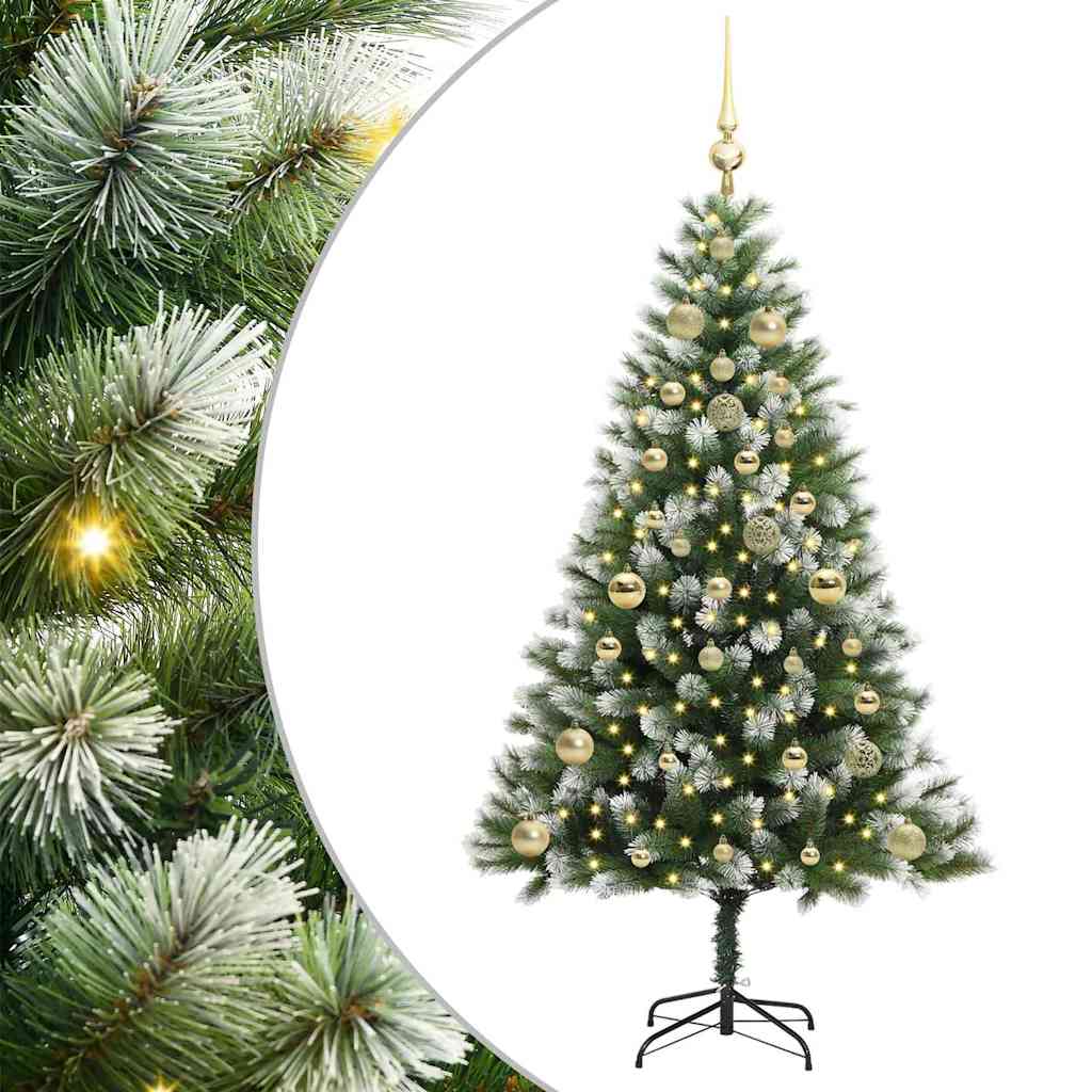 Vidaxl albero di Natale artificiale a cerniera con neve coperta 150 cm