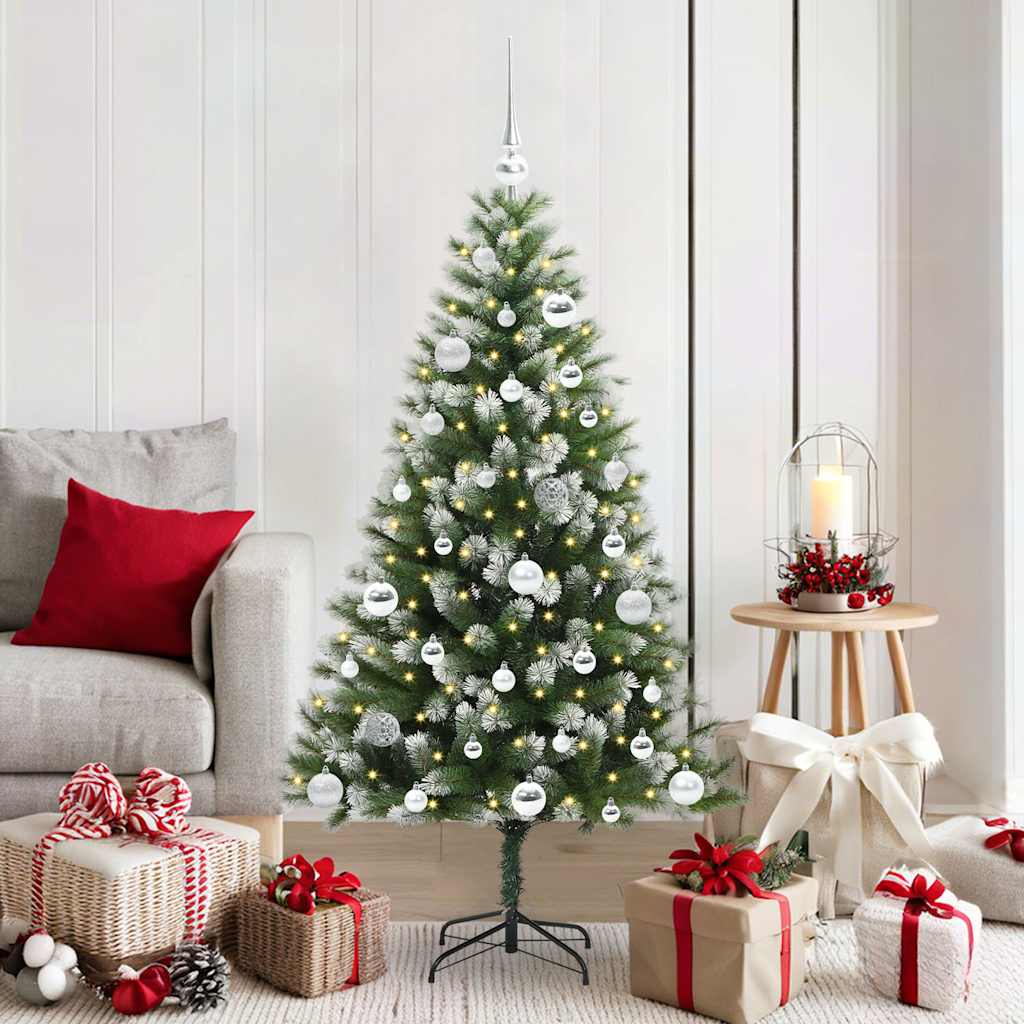 Vidaxl árbol de Navidad artificial abatible con nieve cubierto 150 cm