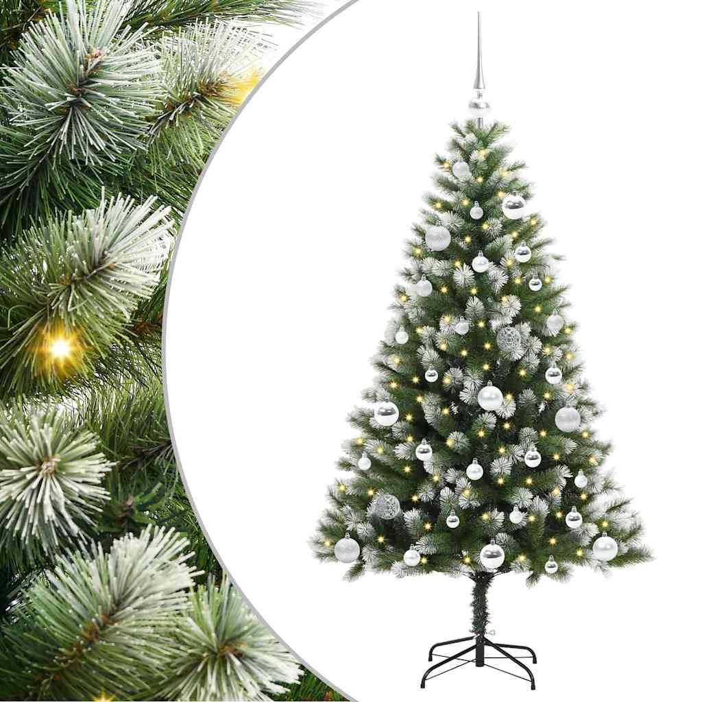 Vidaxl árbol de Navidad artificial abatible con nieve cubierto 150 cm